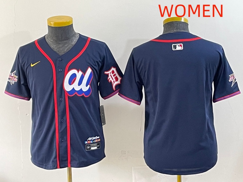 women 2025 Detroit Tigers blank Drak Blue All star Nike MLB Jersey style 3